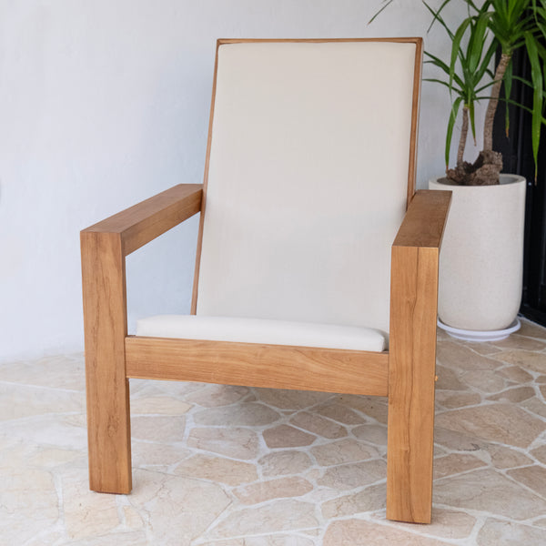 Napa Upholstered Teak Wood Modern Adirondack Chair