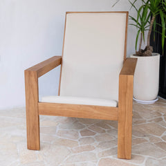 Napa Teak Wood Modern Adirondack Chair with Padded Seat
