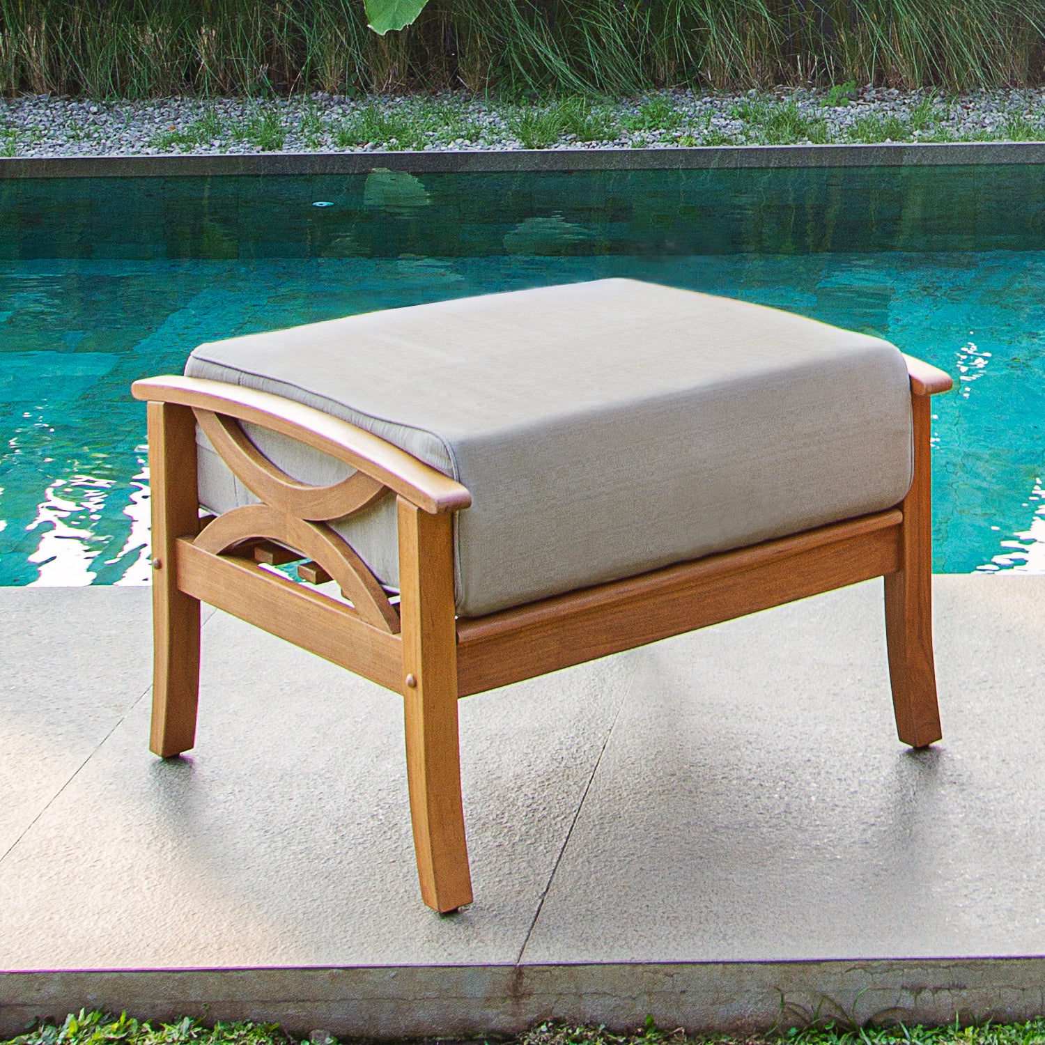 Abbington Teak Wood Outdoor Ottoman