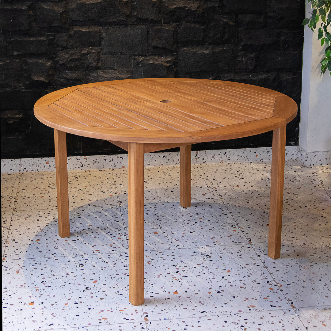 [DETAILS] Mosko Teak Wood Outdoor Dining Round Table