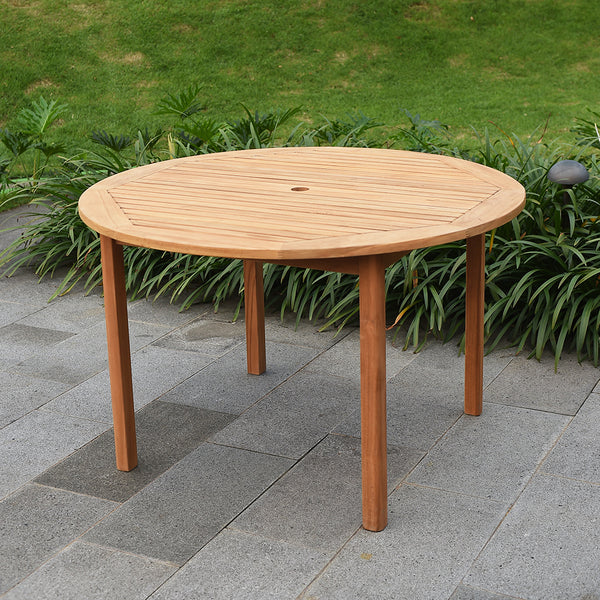 Rochester Teak Wood Round Outdoor Dining Table