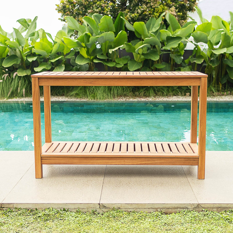 Logan Teak Wood Outdoor Console Table - Cambridge Casual