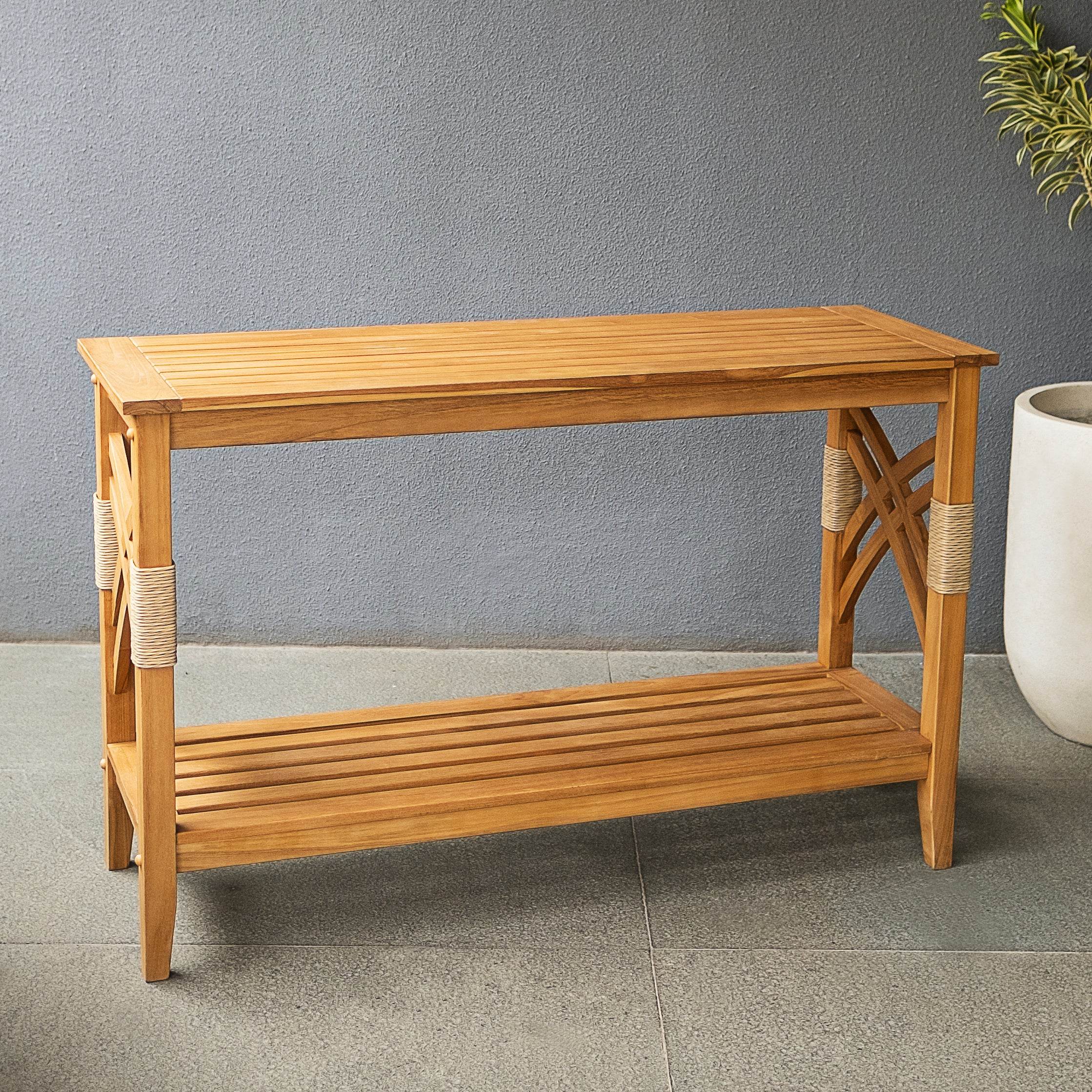 Carmel Teak Wood Outdoor Console Table - Cambridge Casual