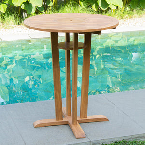 Sierra Teak Wood Outdoor Bar Dining Table - Cambridge Casual