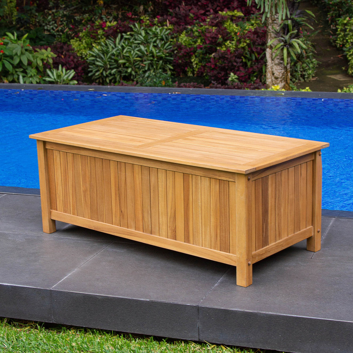 Richmond Teakwood 48 Inch Outdoor Storage Deck Box Patio Furniture