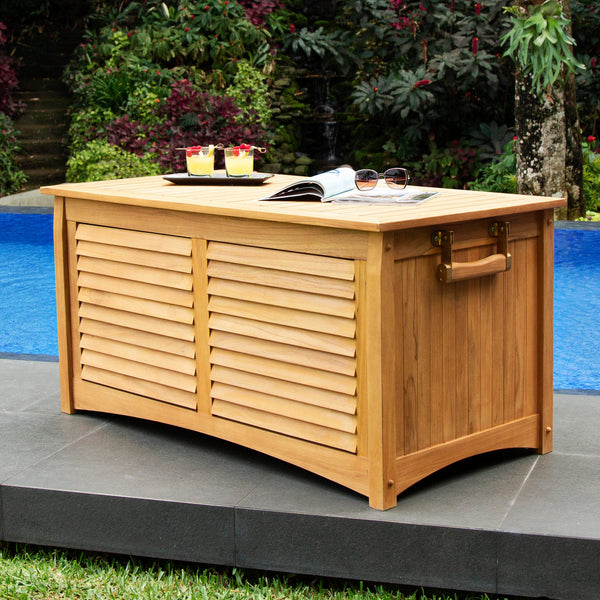 Teak Outdoor Deck Box | Outdoor Patio Deck Box | Garden Teak Storage ...