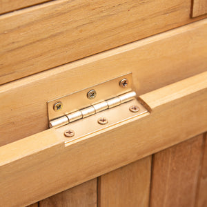 Cambridge Casual Wooden Arie 60in Outdoor Deck Storage Box, Natural Teak