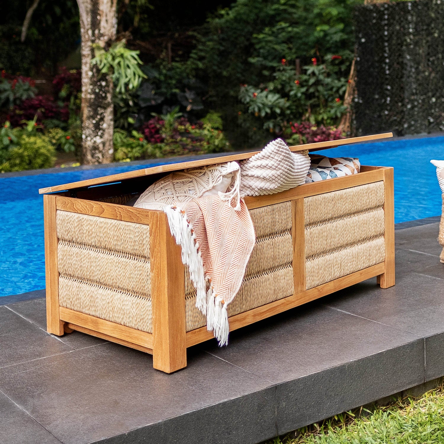 Blaine Teak Wood Outdoor Storage Deck Box