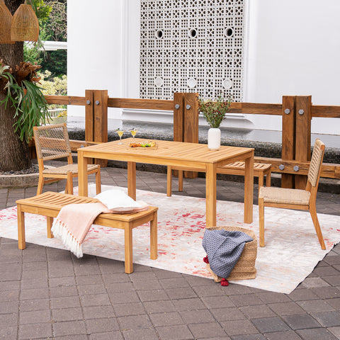 Paxton Teak Wood 5 Pieces Outdoor Dining Set