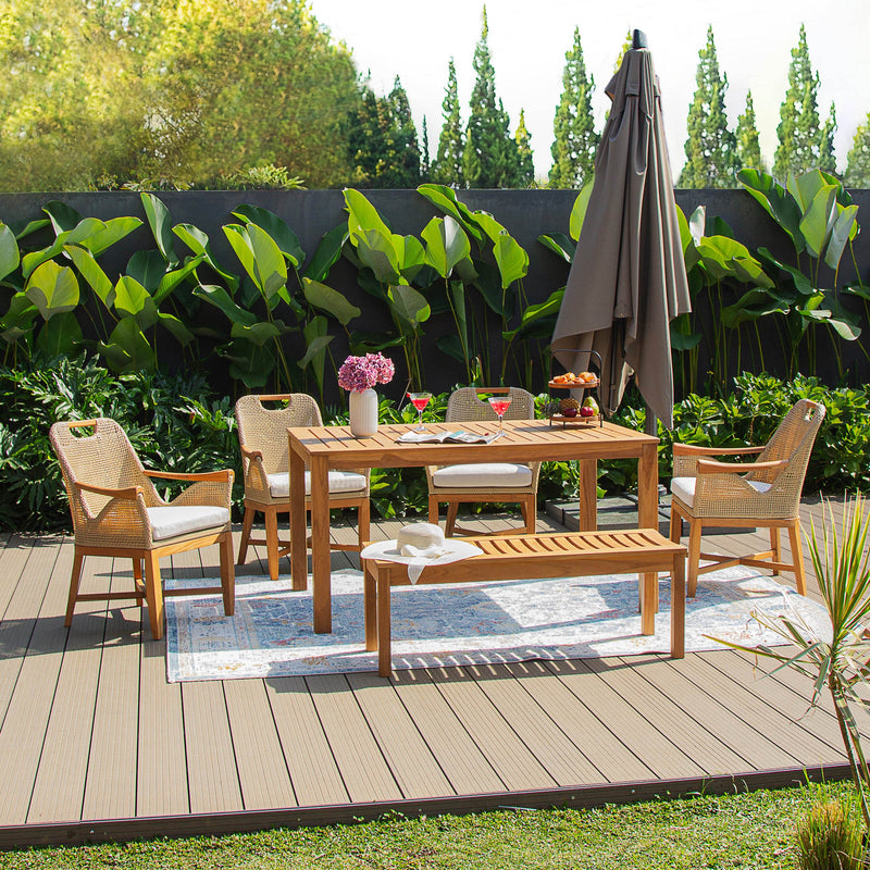 Sydney Teak Wood 6 Pieces Outdoor Dining Set - Cambridge Casual