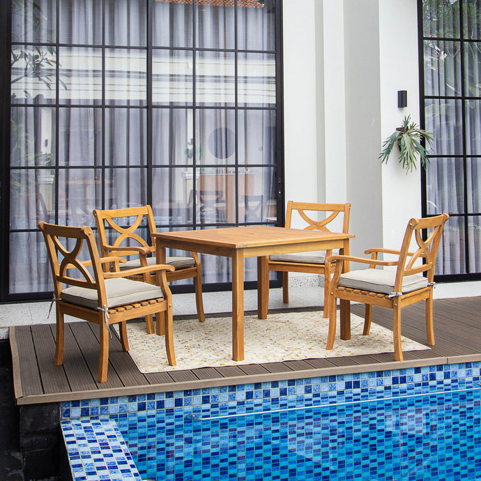 Abbington Teak Wood 5 Pieces Outdoor Dining Set - Cambridge Casual