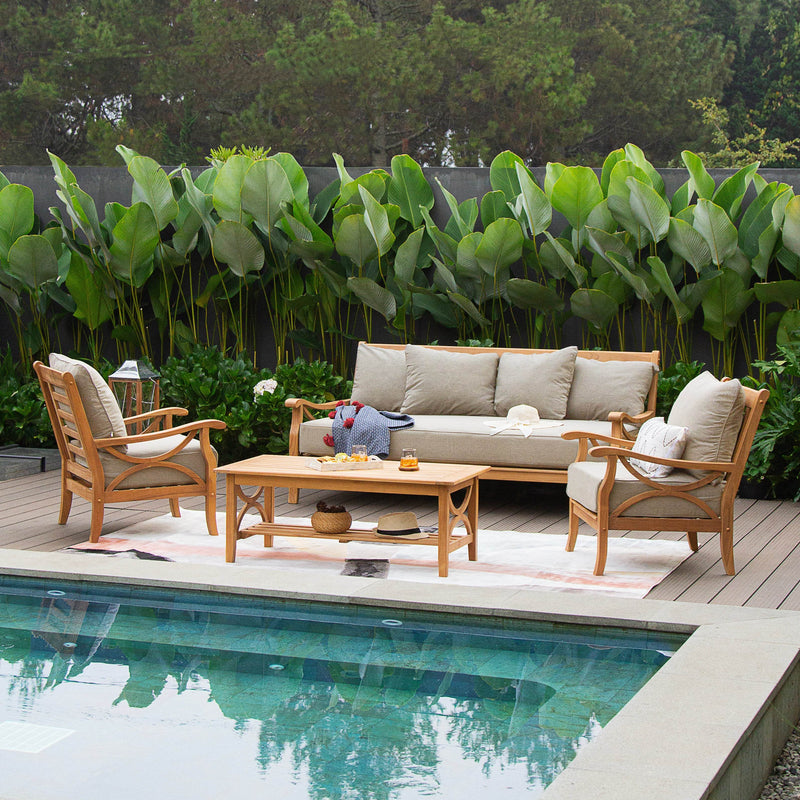 Abbington 4-Pieces Teak Wood Patio Set