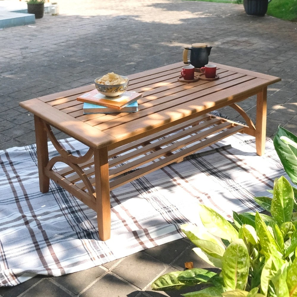 [DETAILS] Abbington Teak Wood Patio Coffee Table