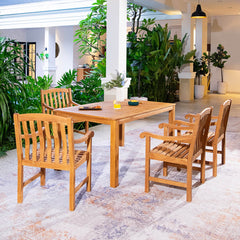 Vermont 5 Pieces Teak Wood Outdoor Dining Set