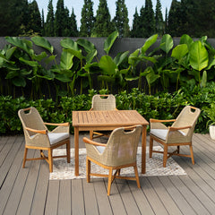 Sydney Teak Wood 5 piece Outdoor Dining Set