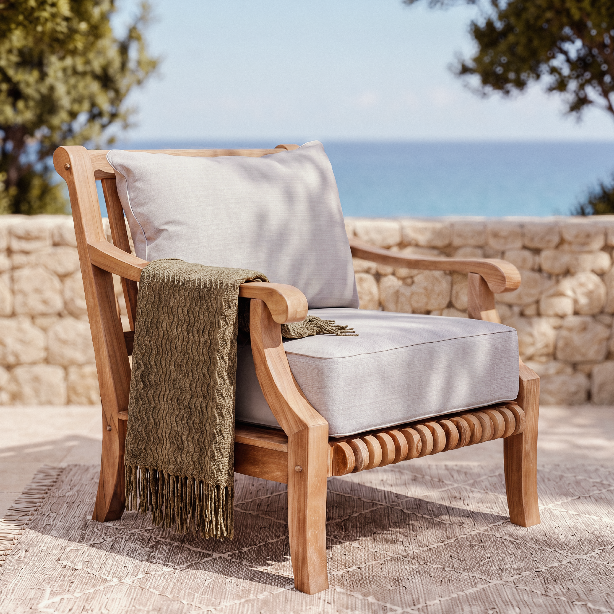 Mosko Teak Wood Outdoor Lounge Chair | Cambridge Casual