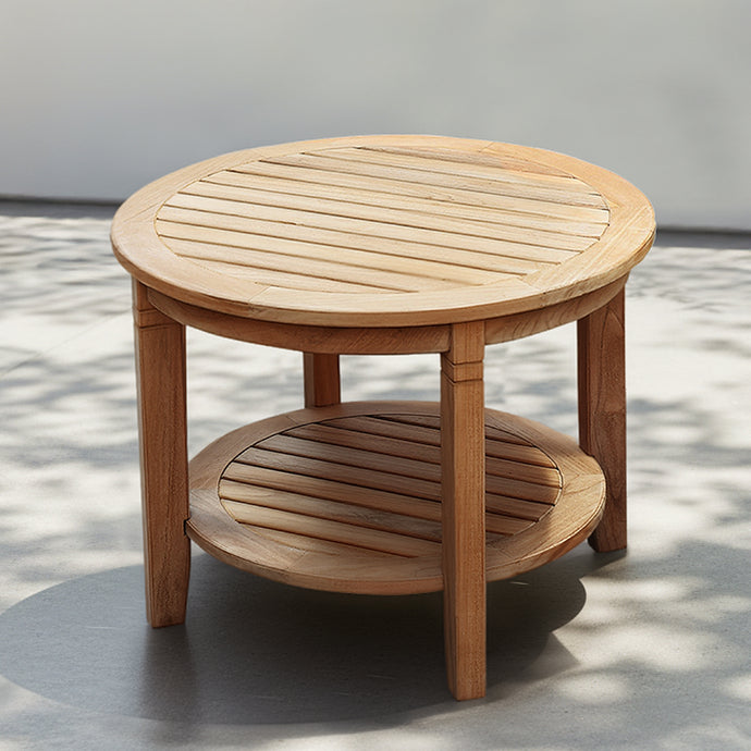 Richmond Teak Wood 24-inch Outdoor Side Table with Shelf