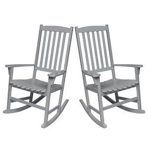 Moni Mahogany Wood Slate Gray Porch Rocking Chair (Set of 2) - Cambridge Casual