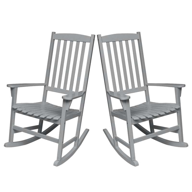 Moni Mahogany Wood Slate Gray Porch Rocking Chair (Set of 2) - Cambridge Casual