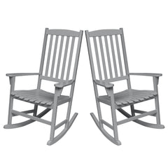 Alston 2 Piece Mahogany Wood Slate Gray Porch Rocking Chair