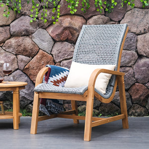 Dunham Teak Wood 3 Piece Patio Conversation Set (FREE Lumbar Pillow)