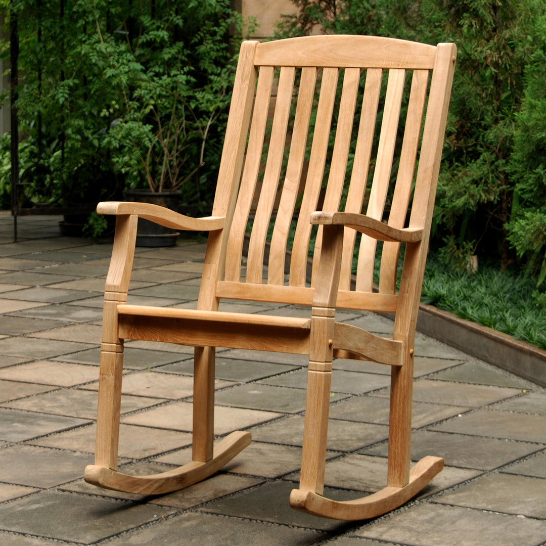 [DETAILS] Richmond Patio Teak Wood 3 Piece Porch Rocker Conversation Set - Cambridge Casual