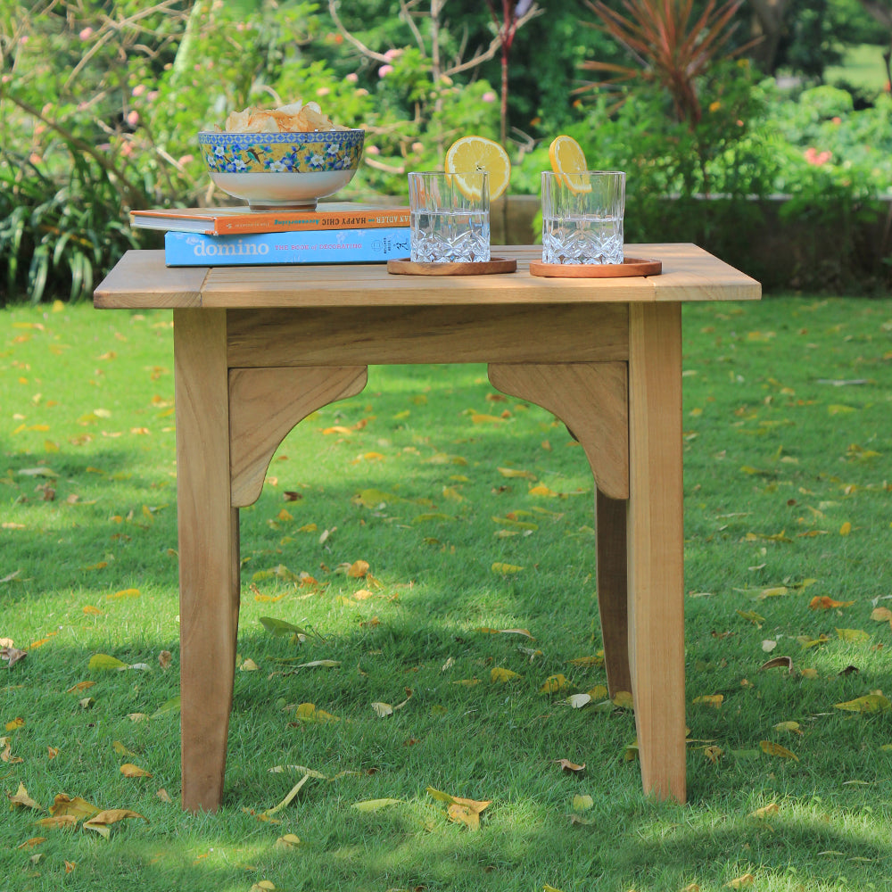 [DETAILS] Caterina Teak Wood Outdoor Side Table - Cambridge Casual