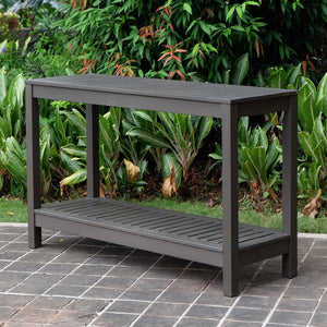 Carlota Mahogany Wood Dark Gray Outdoor Console Table - Cambridge Casual