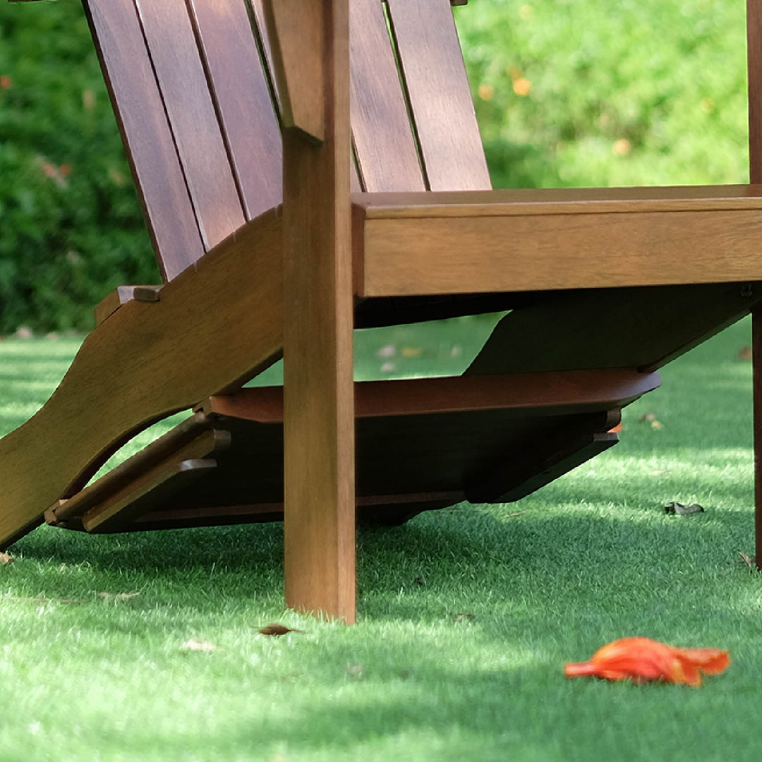 [DETAILS] Moni Mahogany Wood Natural Brown Adirondack Chair FREE Tray Table - Cambridge Casual