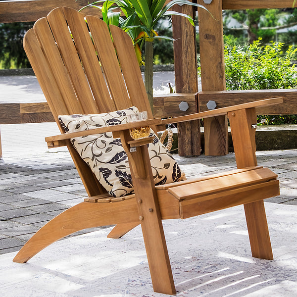 Richmond Teak Wood Adirondack Chair with Cup Holder