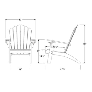 Richmond Teak Wood Adirondack Chair with Cup Holder - Cambridge Casual