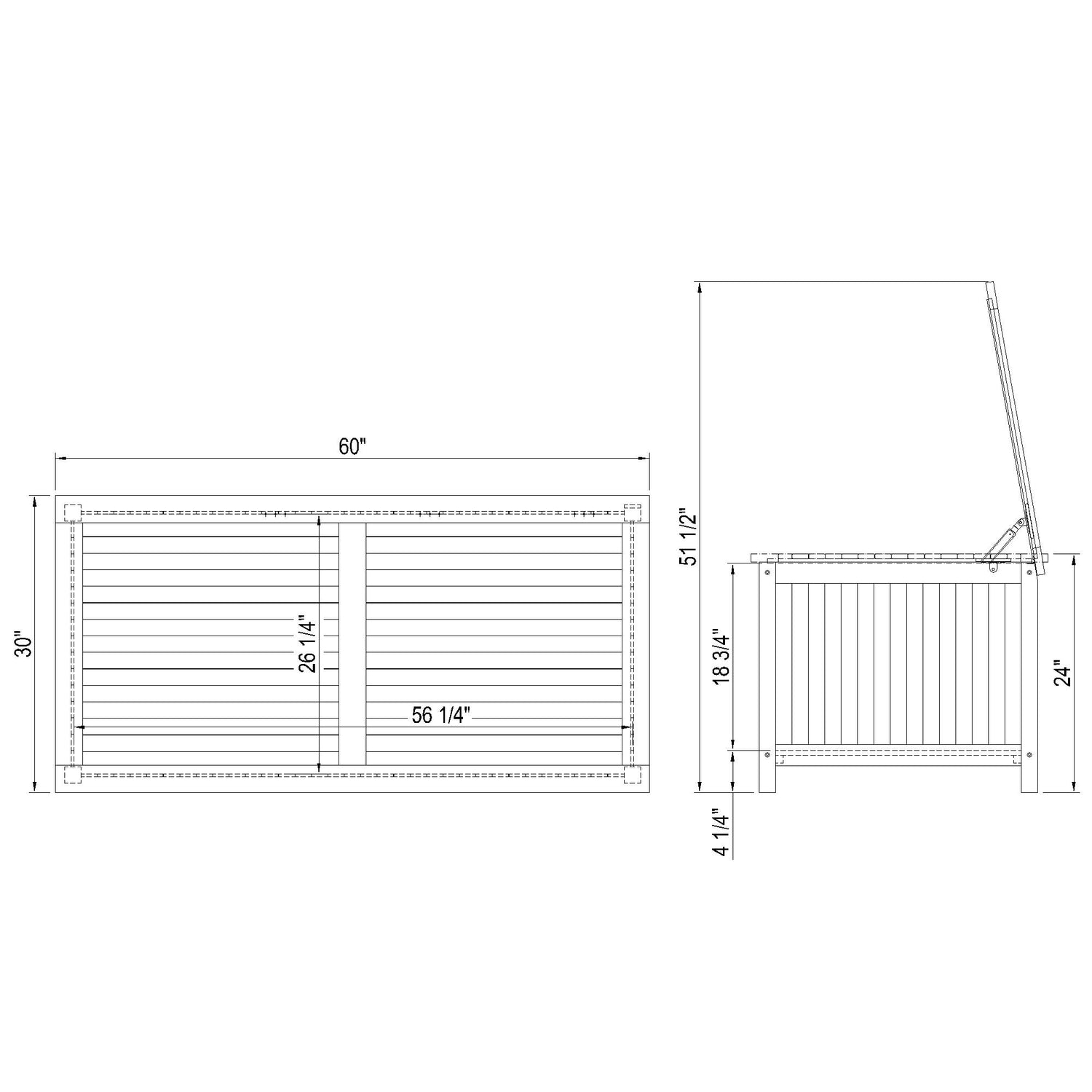 Richmond Teak Wood 60 Inch Outdoor Storage Deck Box - Cambridge Casual