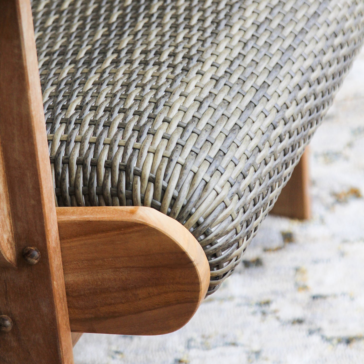 Auburn Upholstered Teak Wood 5 Piece Patio Conversation Set