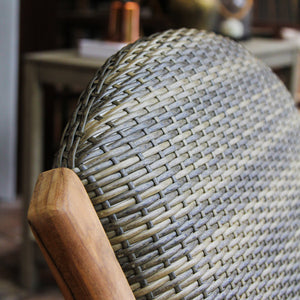 Auburn Upholstered Teak Wood 4 Piece Patio Conversation Set