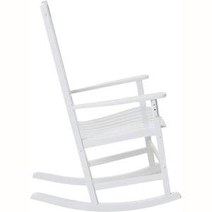 Moni Wood 3 Piece White Patio Rocking Conversation Set