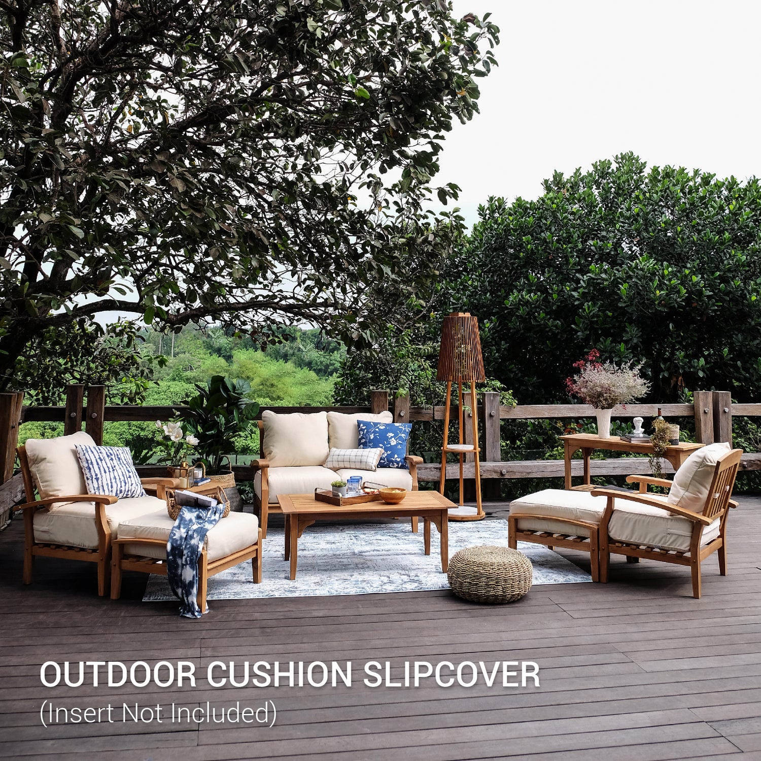 Sunbrella Vellum Outdoor Cushion Slipcover Replacement for Seating of Caterina 7 Piece Patio Conversation Set - Cambridge Casual