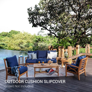 Sunbrella Indigo Outdoor Cushion Slipcover Replacement for Seating of Abbington 5 Piece Patio Conversation Set - Cambridge Casual
