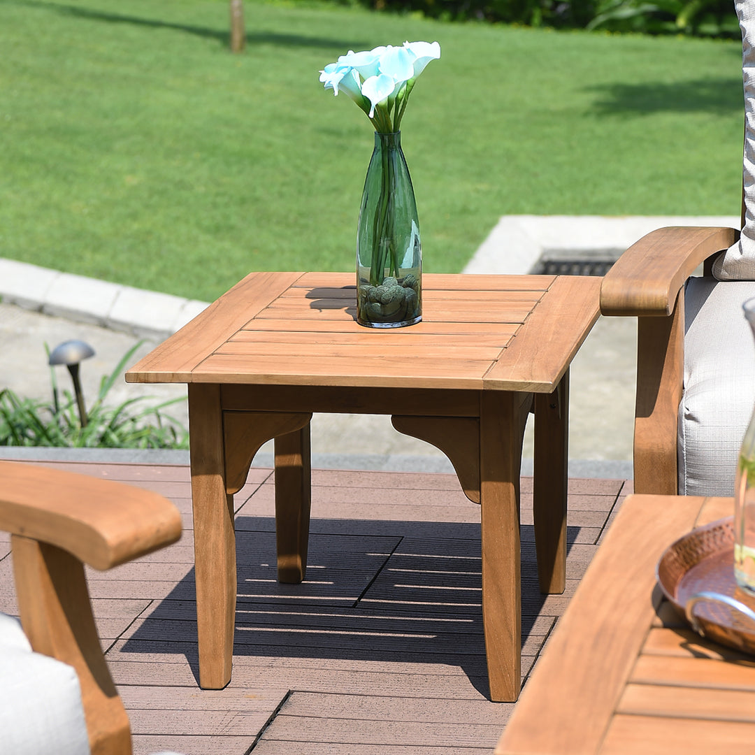 [DETAILS] Caterina Teak Wood Outdoor Side Table - Cambridge Casual