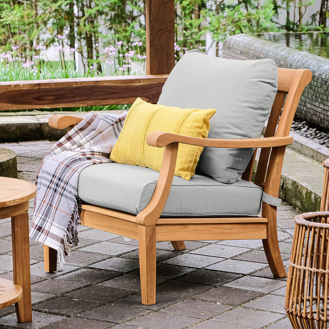 Robin Teak Wood 2-Piece Outdoor Lounge Chair Cambridge Casual