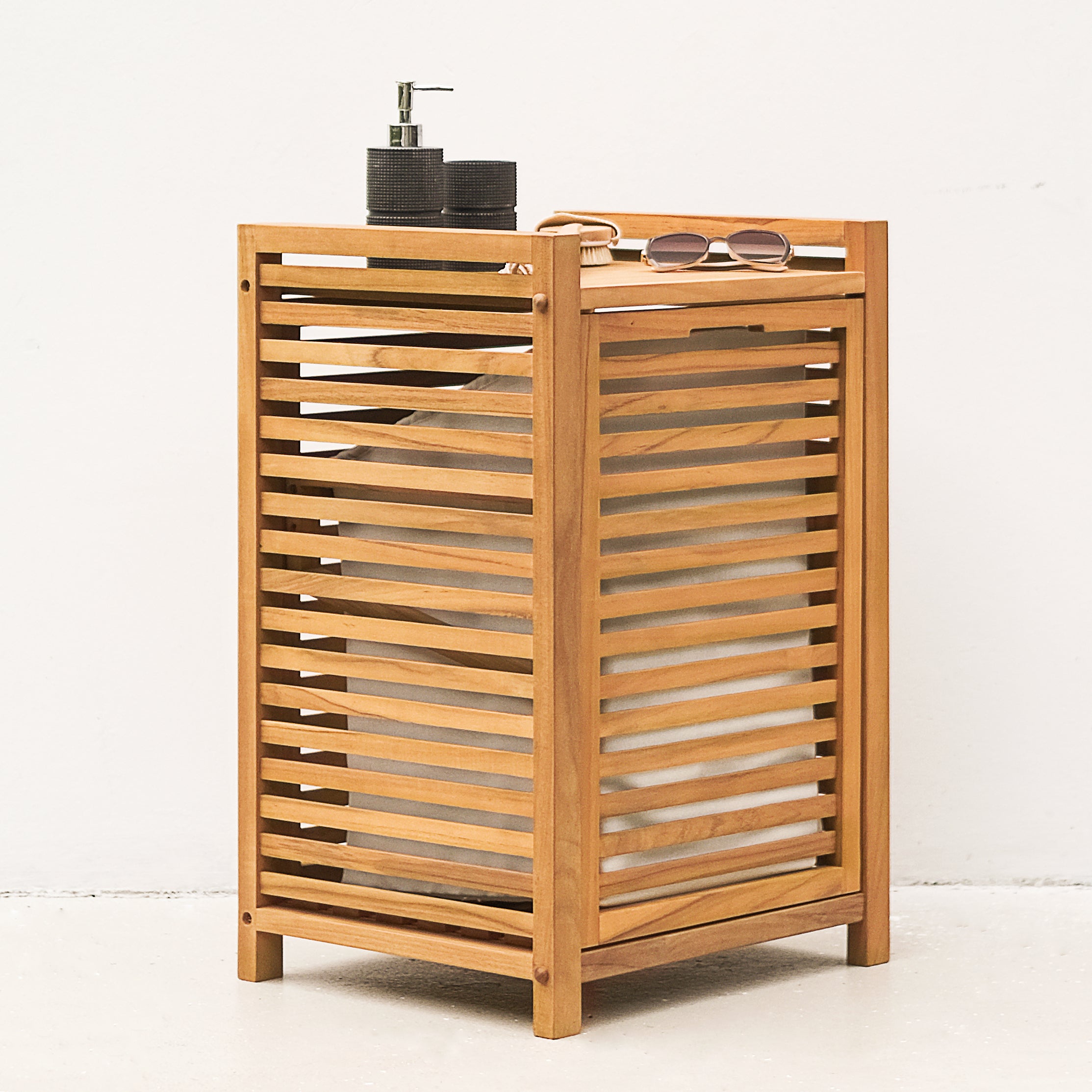 Dussi Teak Wood Laundry Hamper