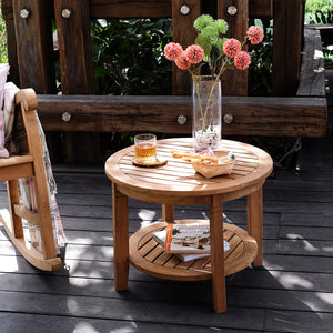 Dunham Teak Wood 3 Piece Patio Conversation Set (FREE Lumbar Pillow)