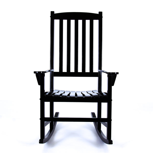 Moni Mahogany Wood Black Porch Rocking Chair (Set of 2)