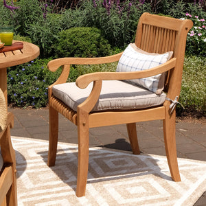 Mosko Teak Wood Outdoor Dining Chair with Beige Cushion - Cambridge Casual