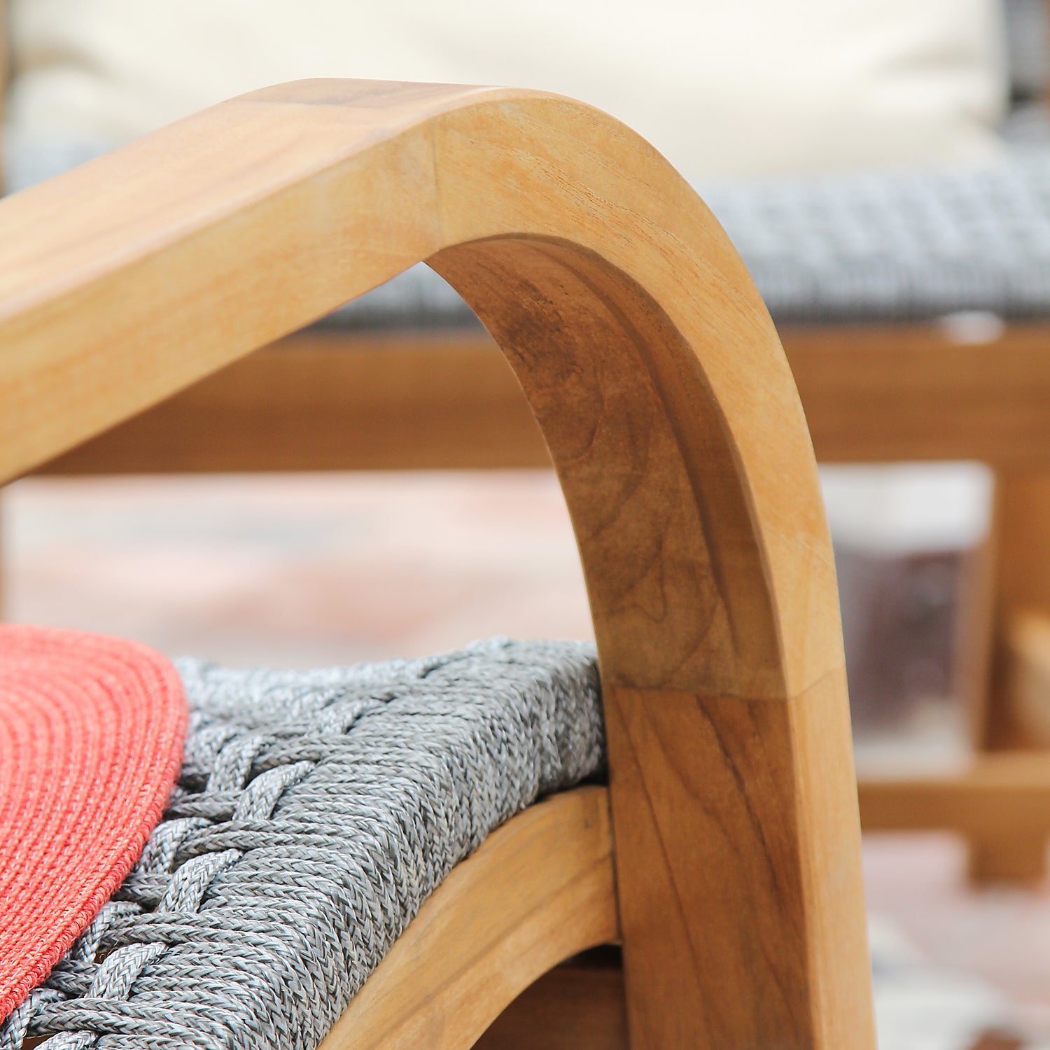Auburn Teak Wood Outdoor Lounge Chair (FREE Lumbar Pillow) - Cambridge Casual