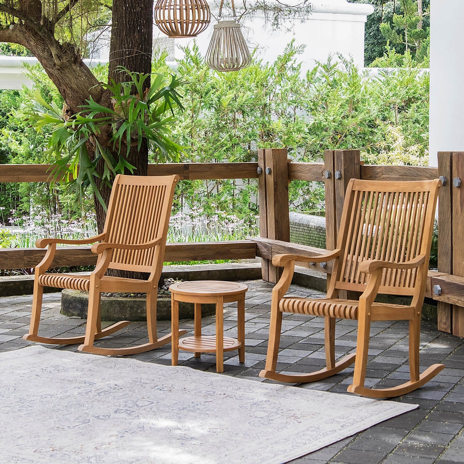 Mosko Teak Wood Porch Rocking Chair | Patio Furniture – Cambridge Casual