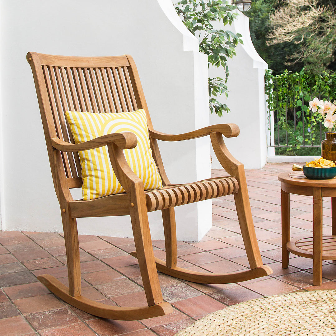 Mosko Teak Wood Porch Rocking Chair | Patio Furniture – Cambridge Casual