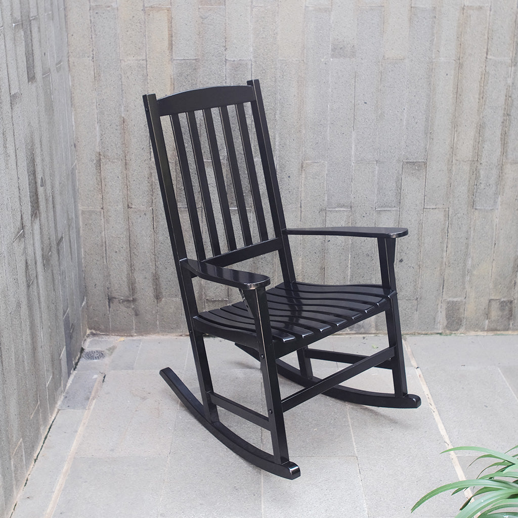 [DETAILS] Moni Mahogany Wood Black Porch Rocking Chair (Set of 2) - Cambridge Casual