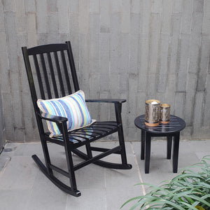 Moni Mahogany Wood Black Porch Rocking Chair (Set of 2) - Cambridge Casual