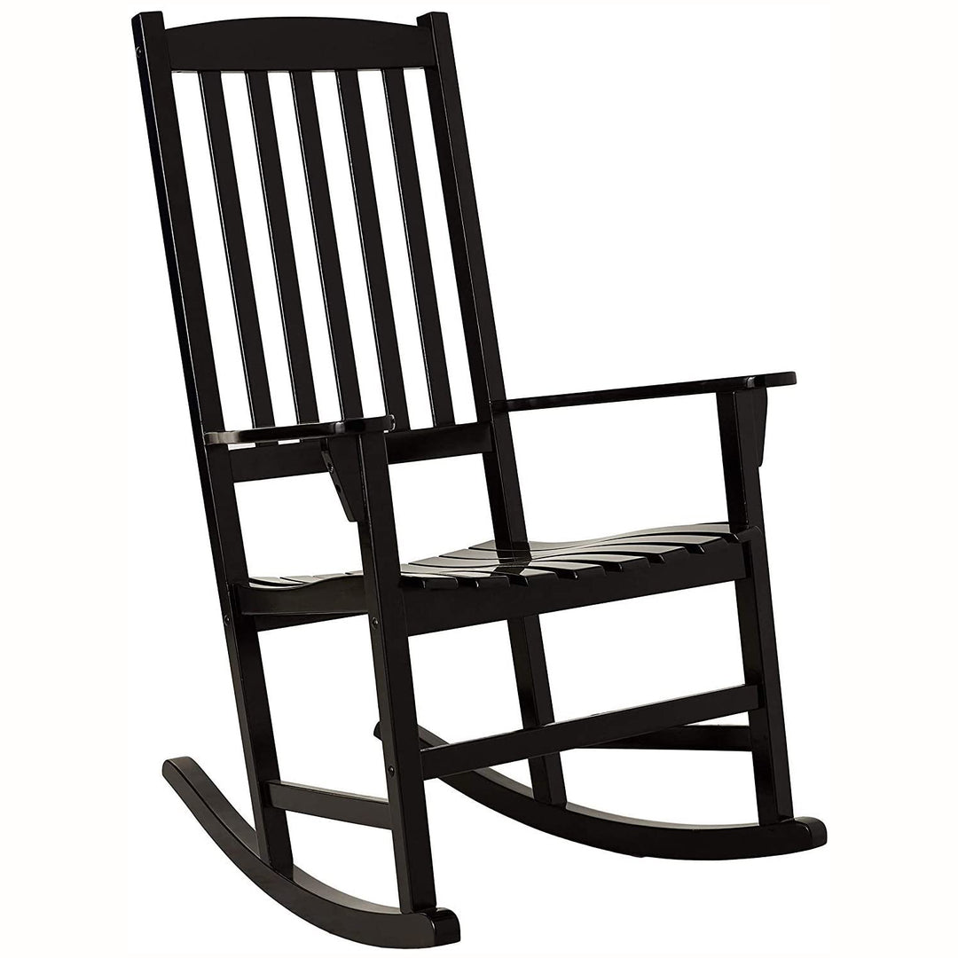 [DETAILS] Moni Mahogany Wood Black Porch Rocking Chair (Set of 2) - Cambridge Casual