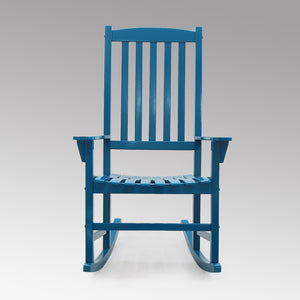 Moni Mahogany Wood Celestial Blue Porch Rocking Chair (Set of 2) - Cambridge Casual